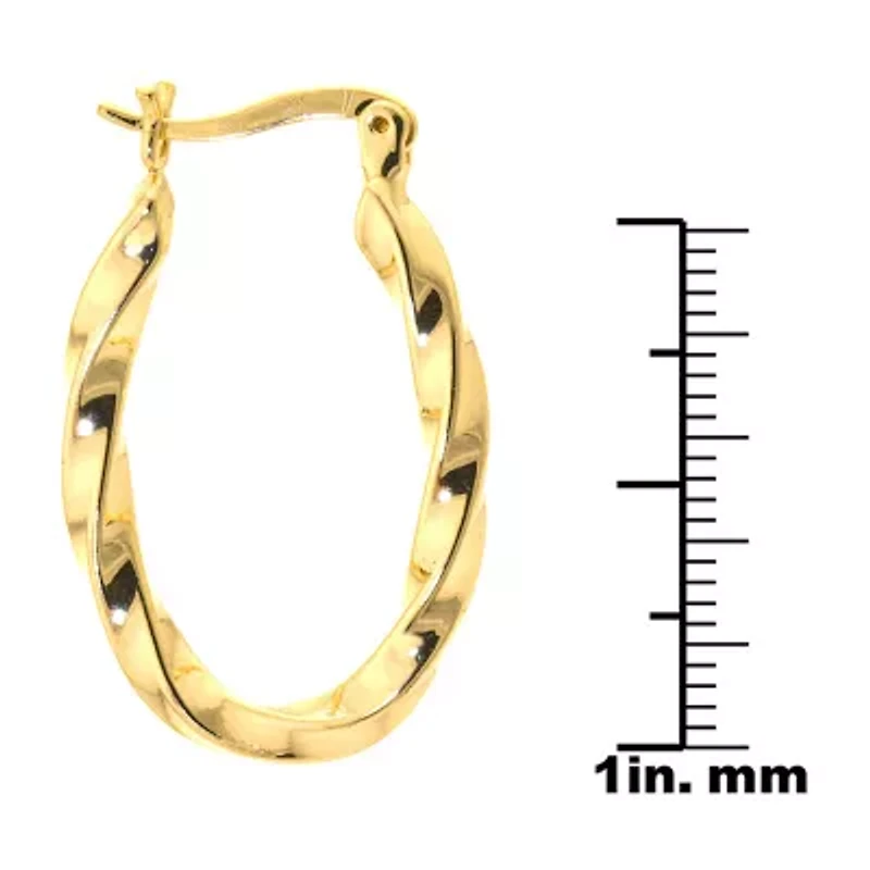 Silver Reflections Womens 24K Gold Over Brass 32mm Hoop Earrings