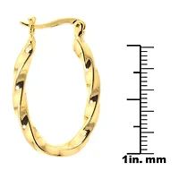 Silver Reflections Womens 24K Gold Over Brass 32mm Hoop Earrings