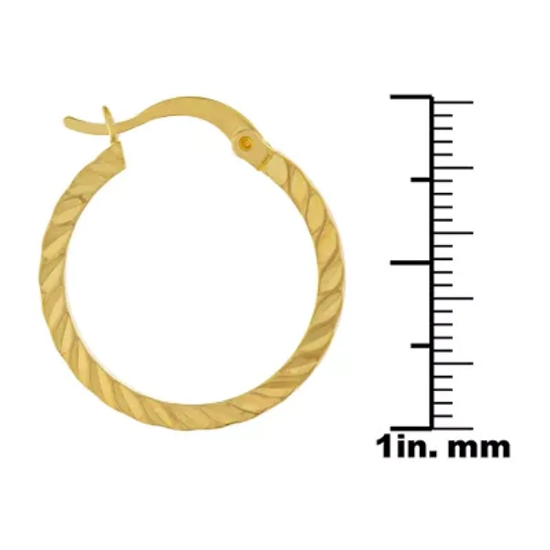 Silver Reflections Womens 24K Gold Over Brass 21mm Hoop Earrings