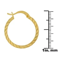 Silver Reflections Womens 24K Gold Over Brass 21mm Hoop Earrings