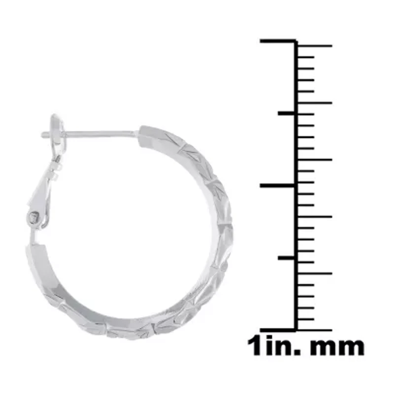 Silver Reflections Womens 26mm Hoop Earrings
