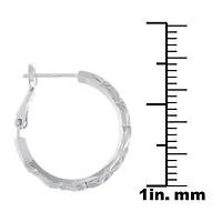 Silver Reflections Womens 26mm Hoop Earrings