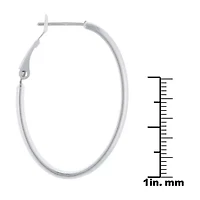 Silver Reflections Womens 40mm Hoop Earrings