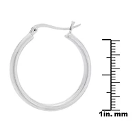 Silver Reflections Pure Silver Over Brass Hoop Earrings