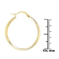 Silver Reflections Womens 24K Gold Over Brass 33mm Round Hoop Earrings