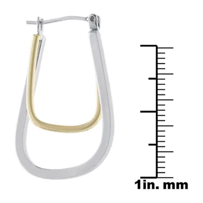 Silver Reflections Womens 30mm Hoop Earrings
