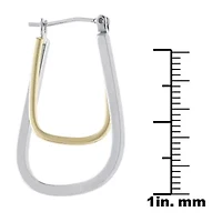 Silver Reflections Womens 30mm Hoop Earrings