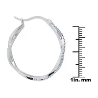 Sparkle Allure Womens Crystal 30mm Hoop Earrings