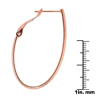 Silver Reflections 24K Rose Gold Over Brass Oval Hoop Earrings