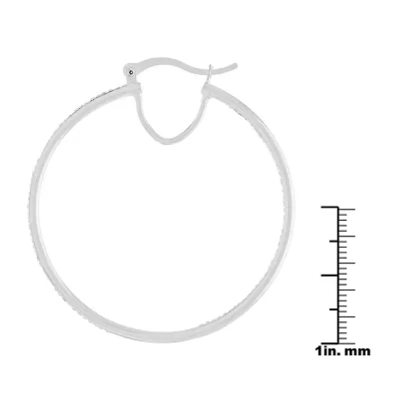 Sparkle Allure Womens Crystal 50mm Round Hoop Earrings