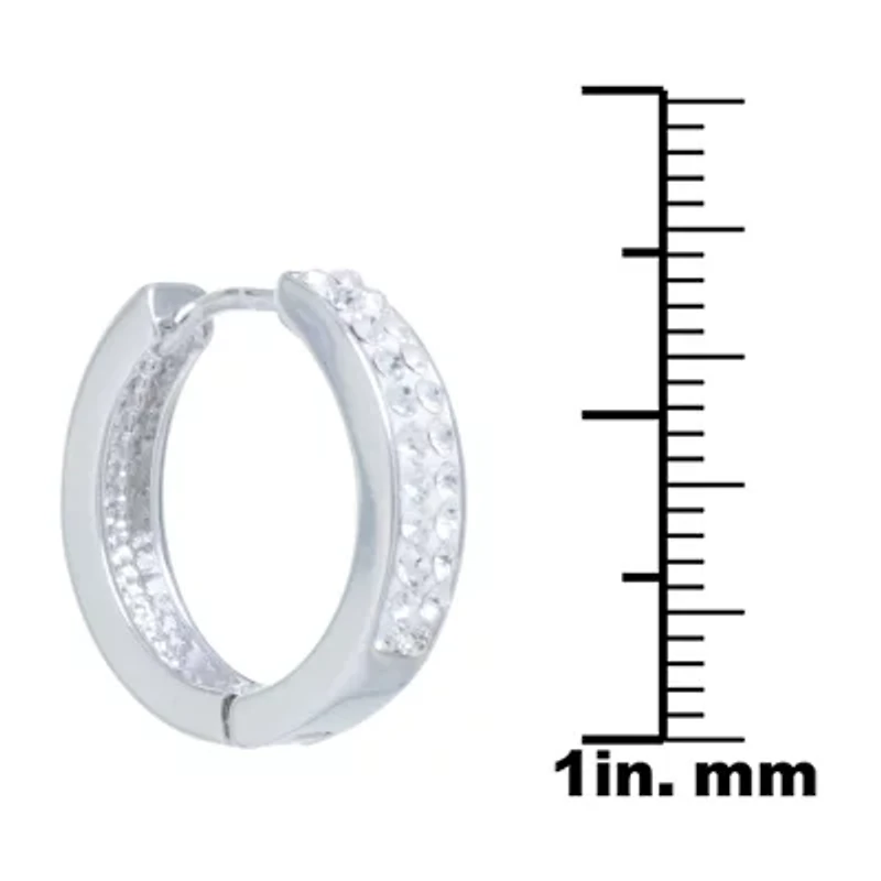 Sparkle Allure Womens Crystal 17mm Round Hoop Earrings