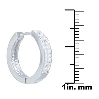 Sparkle Allure Womens Crystal 17mm Round Hoop Earrings