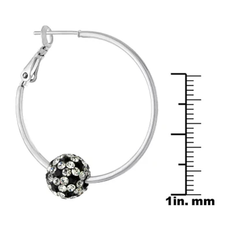Sparkle Allure Womens Crystal 38.1mm Round Hoop Earrings