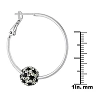 Sparkle Allure Womens Crystal 38.1mm Round Hoop Earrings
