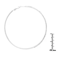 Sparkle Allure Womens Crystal 70mm Round Hoop Earrings
