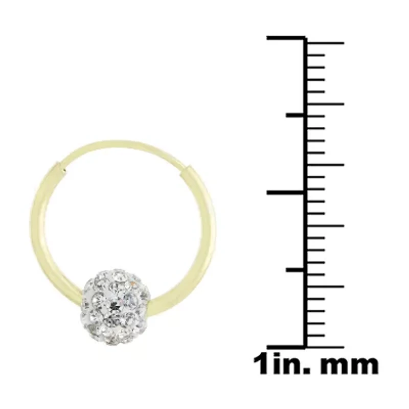 Silver Treasures Womens Crystal 14K Gold Over Silver 16mm Hoop Earrings