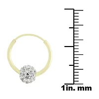 Silver Treasures Womens Crystal 14K Gold Over Silver 16mm Hoop Earrings