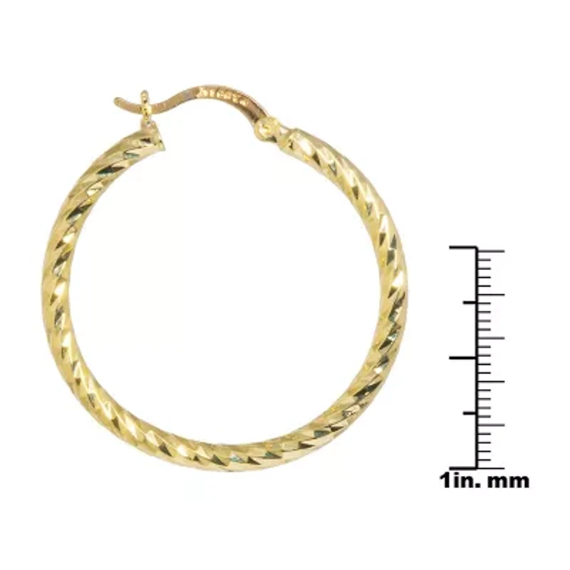 Silver Reflections Womens 24K Gold Over Brass 40mm Round Hoop Earrings