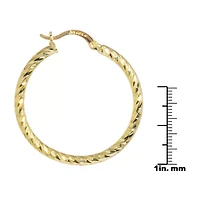 Silver Reflections Womens 24K Gold Over Brass 40mm Round Hoop Earrings