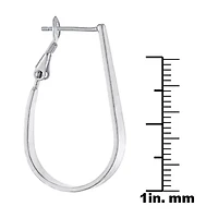 Silver Reflections Womens 32mm Oval Hoop Earrings