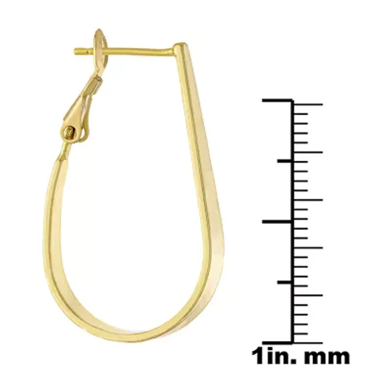 Silver Reflections Womens 24K Gold Over Brass 32mm Oval Hoop Earrings
