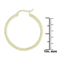 Sparkle Allure Womens Cubic Zirconia 18K Gold Over Brass 32.2mm Hoop Earrings