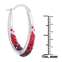 Sparkle Allure Womens Blue Crystal 32mm Hoop Earrings