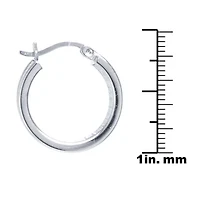 Silver Reflections Womens 20mm Hoop Earrings