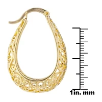 Silver Reflections 24K Gold Over Brass Hoop Earrings