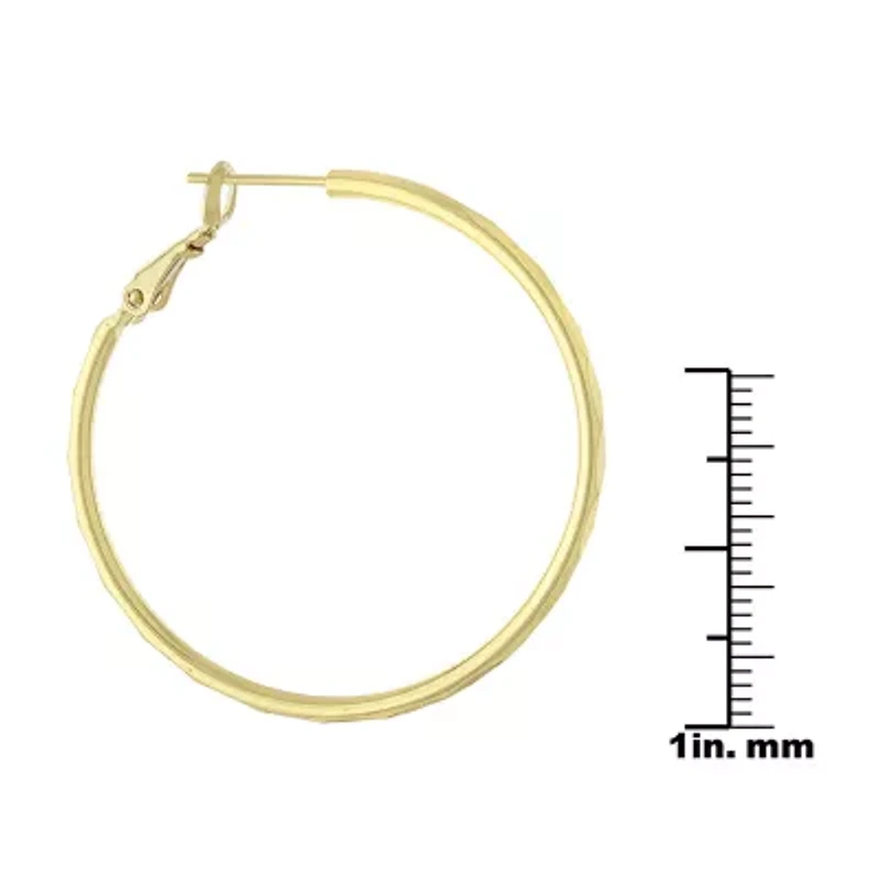 Silver Reflections 24K Gold Over Brass Hoop Earrings