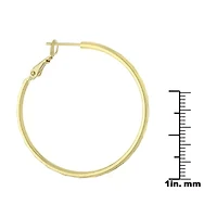 Silver Reflections 24K Gold Over Brass Hoop Earrings