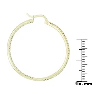 Sparkle Allure Womens Cubic Zirconia 18K Gold Over Brass 40.9mm Hoop Earrings
