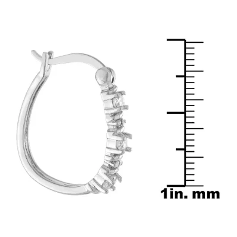 Sparkle Allure Womens Cubic Zirconia 23mm Hoop Earrings