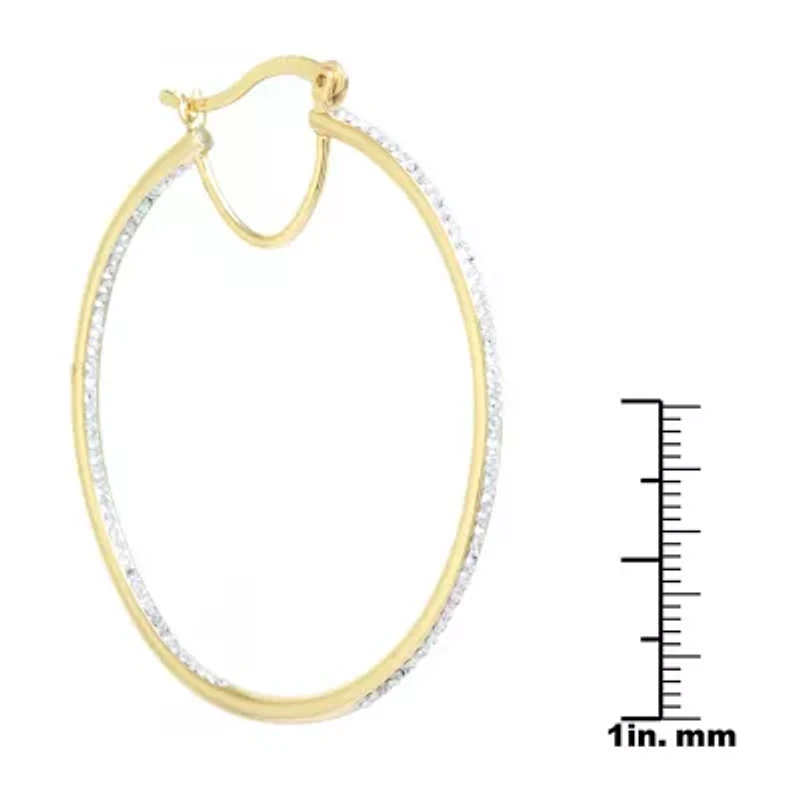 Sparkle Allure Womens 14K Gold Over Brass 50mm Hoop Earrings