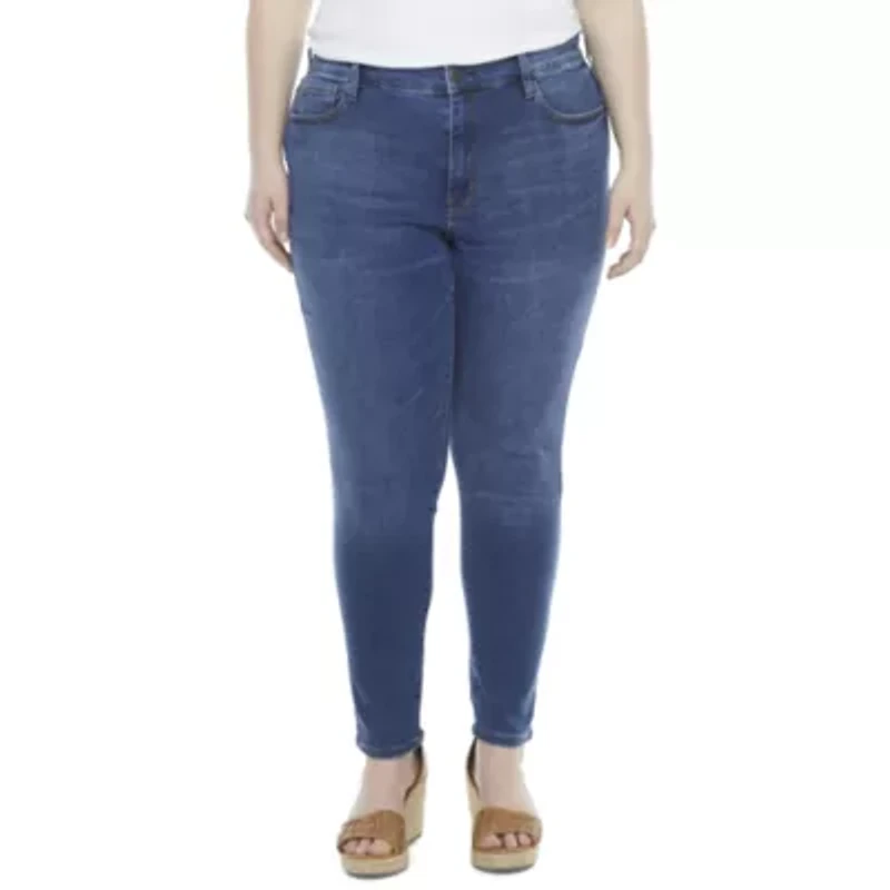 a.n.a. Plus Womens High Rise Skinny Jeggings