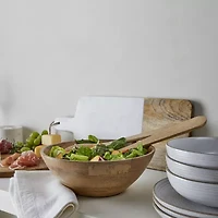Linden Street 20x7 Mango Wood & Marble Serve Tray