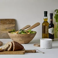 Linden Street Marble & Mango Wood Salt Cellar