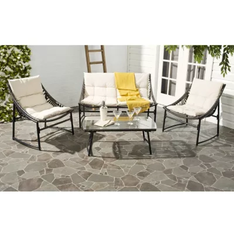 Safavieh Berkane Patio Collection 4-pc. Conversation Set Weather Resistant