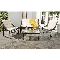 Safavieh Berkane Patio Collection 4-pc. Conversation Set Weather Resistant