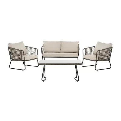 Safavieh Benjin Patio Collection 4-pc. Conversation Set Weather Resistant