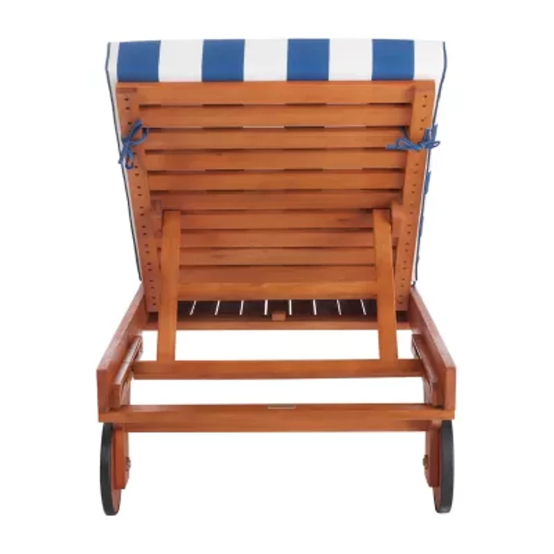Newport Patio Lounge Chair with Stripe Cushion and Pull Out Side Table