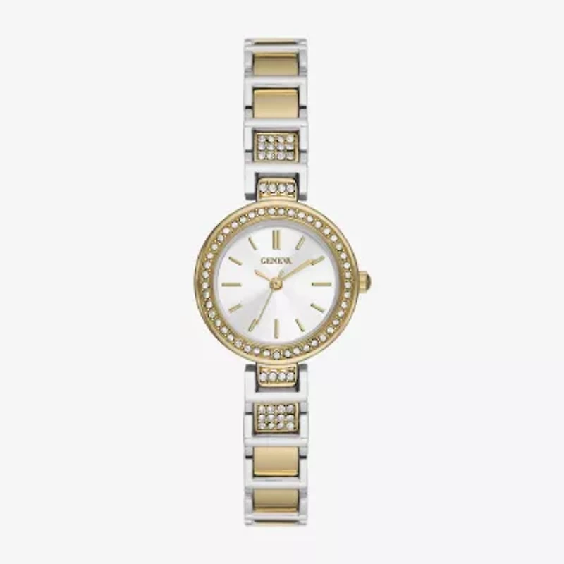Geneva Womens Crystal Accent Two Tone Bracelet Watch Fmdjm251