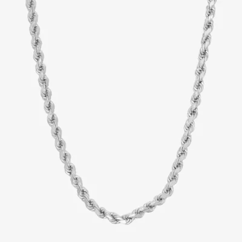 Sterling Silver Solid Rope Chain Necklace