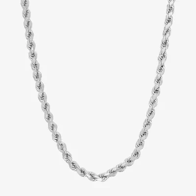 Sterling Silver Solid Rope Chain Necklace