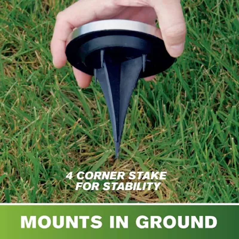 Bell + Howell Solar Powered Outdoor Disk Lights with Auto On/Off Lighting and Weatherproof Rust-Free - 4 Pack