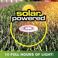 Bell + Howell Solar Powered Outdoor Disk Lights with Auto On/Off Lighting and Weatherproof Rust-Free - 4 Pack