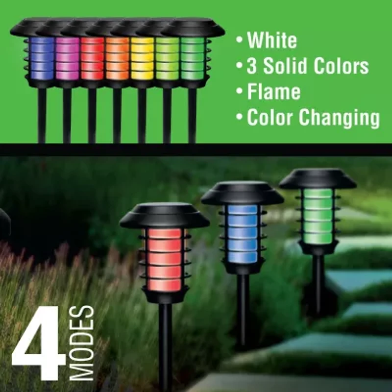 Bell + Howell Solar Powered Color Changing Pathway and Garden Lights - Set of 4