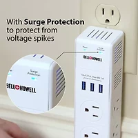 Bell + Howell Swivel Power Rapid Charging Station with 180 Degree Swiveling Design - 6 Outlets and 3 USB Ports