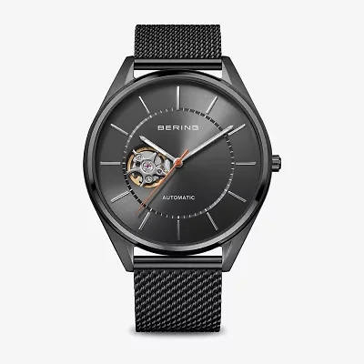 Bering Mens Automatic Black Stainless Steel Bracelet Watch 16743-377
