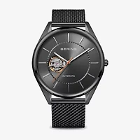Bering Mens Automatic Black Stainless Steel Bracelet Watch 16743-377